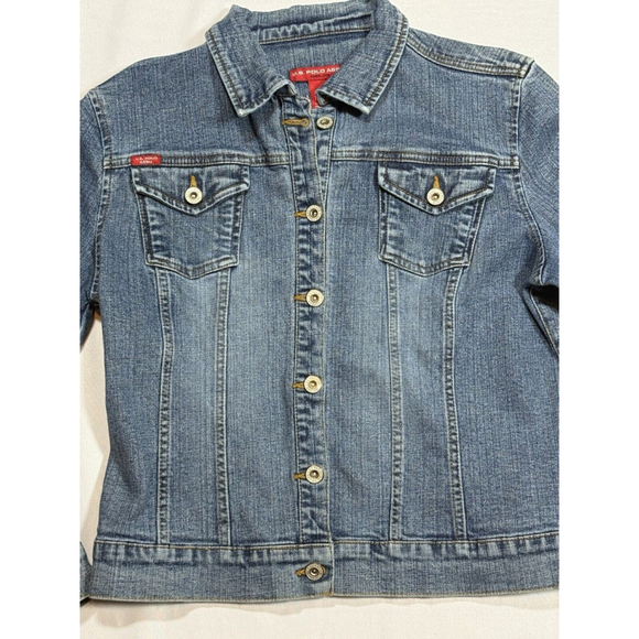 Vintage U.S. Polo Assn Large Denim Jacket Jean Logo Preppy Western EUC - Picture 9 of 12